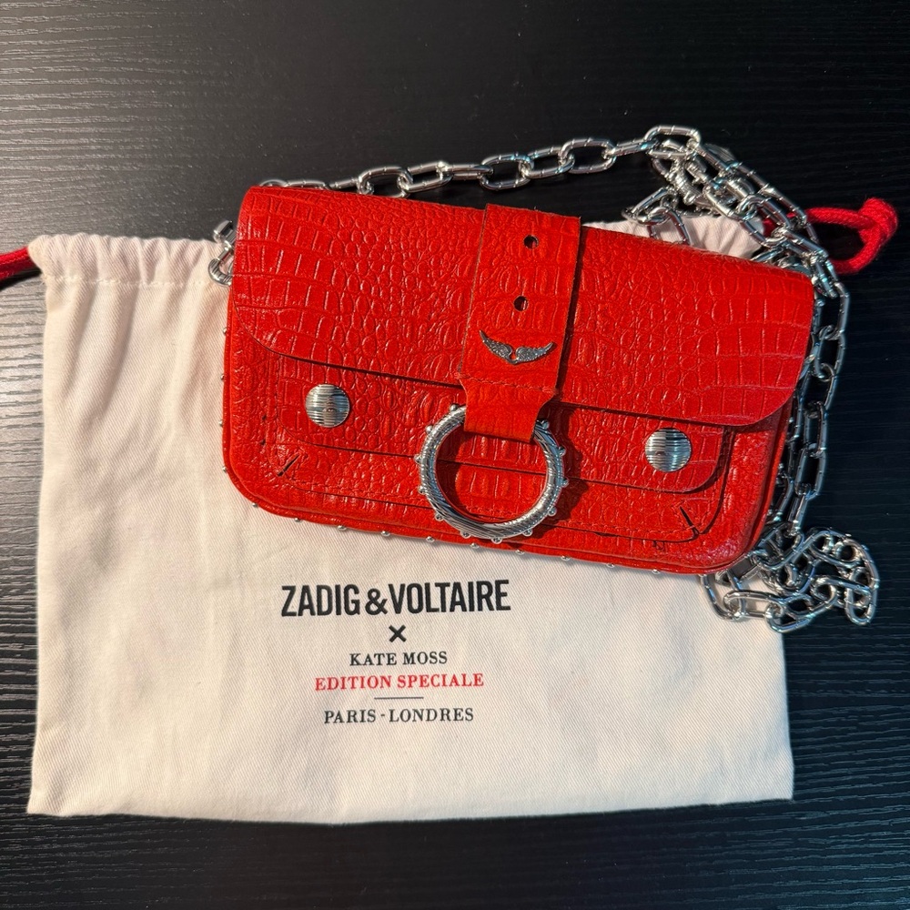 Zadig & Voltaire Kate Croc-Embossed Crossbody Bag